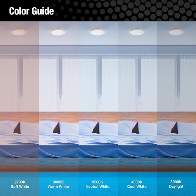 Juno Saturn Flush Mount Ceiling Light with Switchable Color Temperature (2700K-5000K), 13-Inch, Matte Black