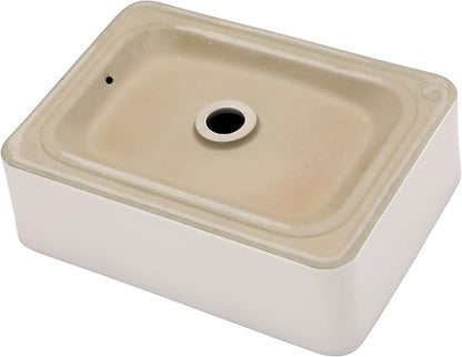 White Bathroom Vessel Sink Ceramic Vanity Art Basin Above Counter | 16x12 Inch Rectangular Bathroom Sink Porcelain Vessel Vanity Sink