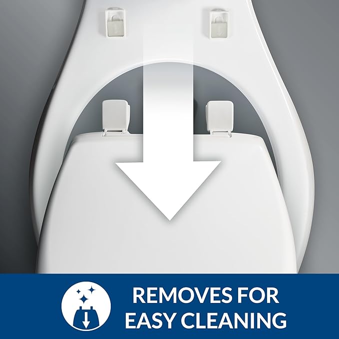 CHURCH Toilet Seat, Easy Clean Hinges Release for Deep Cleans, Durable Enameled Wood Seat, Round, Biscuit (Pack of 2)