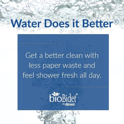 Bio Bidet Cassel Bidet Bundle, Slow-Close Never Loosen Toilet Seat with Perfect Fit, Fresh Water Spray, Non-Electric, Easy to Install Bidet, ROUND, Biscuit