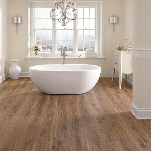INMOZATA 36 Pack Peel and Stick Floor Tile Waterproof Vinyl Plank Flooring | 54 Sq.Ft, Heat-resistant, Wood Grain Self Adhesive Flooring for DIY Bedroom Living Room Bathroom Kitchen (Smoke Oak)