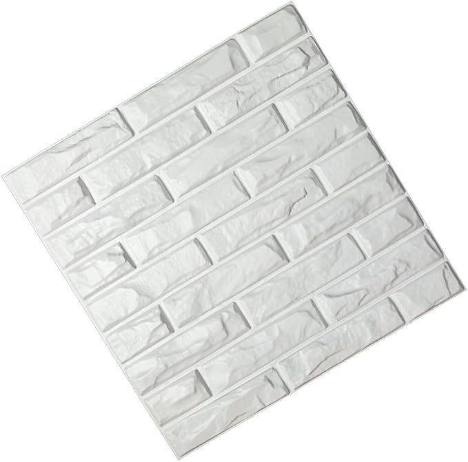 Art3d 19.7" x 19.7" (Pack of 12) Wall Panel Brick, White