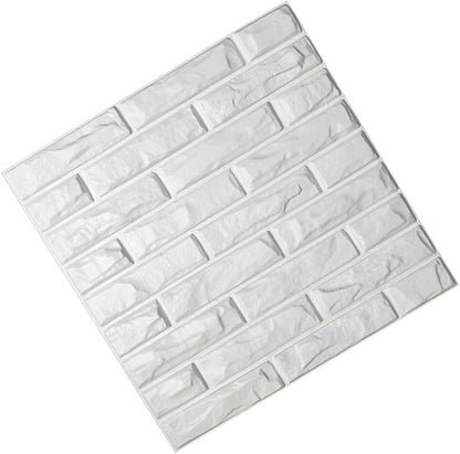 Art3d 19.7" x 19.7" (Pack of 12) Wall Panel Brick, White