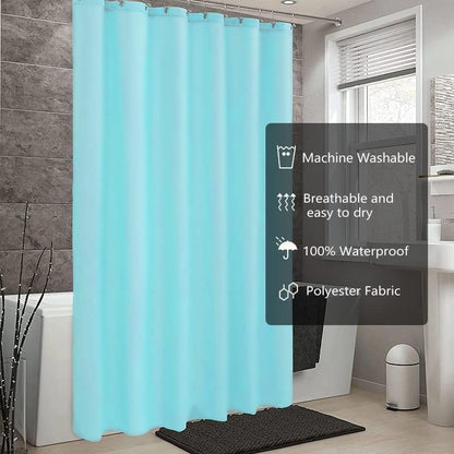 LLSCL Sapphire Blue Fabric Shower Curtain Liner with Magnets, Waterproof Hotel Quality, 72 x 72 Machine Washable