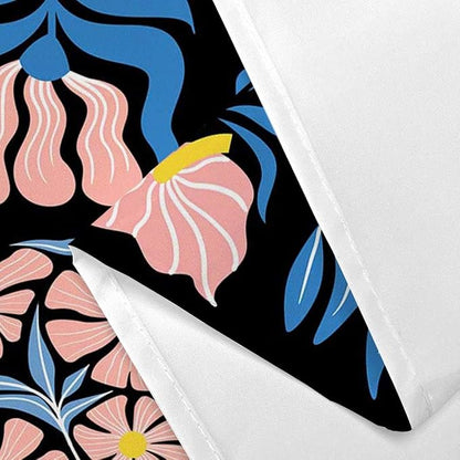 JAWO Pink Turquoise Shower Curtain for Bathroom, Retro Boho Floral Bathroom Curtain Decor, Vintage Abstract Botanical Geometric Groovy Aesthetic Pattern Shower Curtain Sets with 12 Hooks,47X64IN