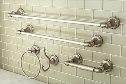 Kingston Brass BAHK2612478SN Provence 5-Piece 18-Inch and 24-Inch Towel Bars Bathroom Accessory Set in Brushed Nickel