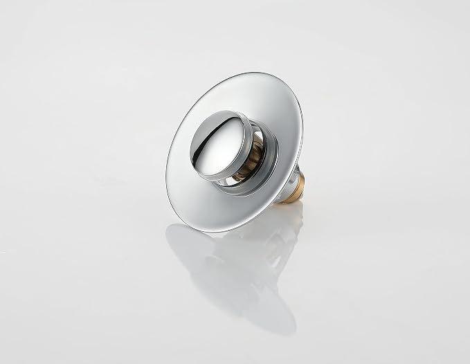 Bathroom Sink Stopper - for 1.25" Standard Drain Holes, Pop Up Sink Strainer, Bullet Core Push Type Stainless Steel Plug