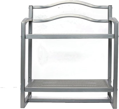 Household Essentials 2-Tier Metal Wall Mount Bathroom Storage Rack, Silver