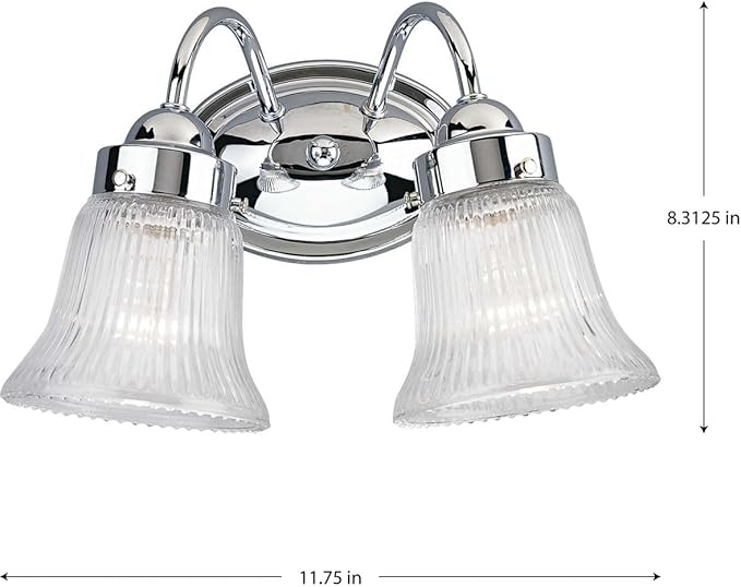 Progress Lighting P3288-15 2 Light Bath Fixture, Polished Chrome
