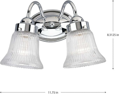 Progress Lighting P3288-15 2 Light Bath Fixture, Polished Chrome