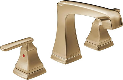 Delta Ashlyn Widespread Bathroom Faucet, Gold 3-Hole Bathroom Sink Faucet, Metal Push-Pop Drain Assembly, Champagne Bronze 3564-CZMPU-DST