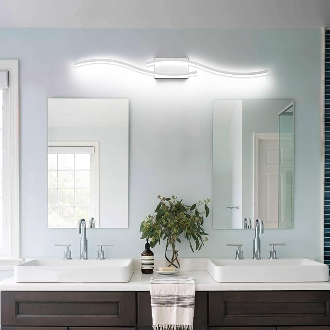 PRESDE 40" LED Bathroom Vanity Light, Modern Brushed Nickel Wall Bar Fixture Over Mirror Dimmable