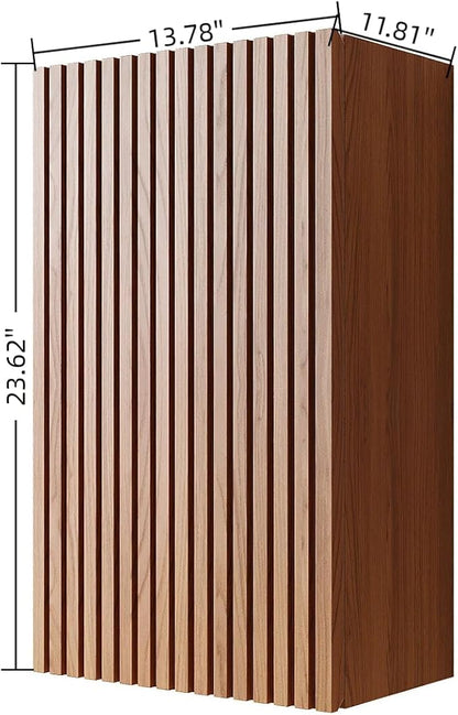 KEIKI Bathroom Wall Cabinet with Soft-Close Doors, Brown Oak | Premium Wood Medicine Cabinet, Narrow Storage Cabinet for Bathroom Kitchen Laundry Room