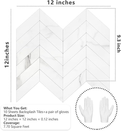 STICKGOO Herringbone Tile Peel and Stick Backsplash for Kitchen&Bathroom