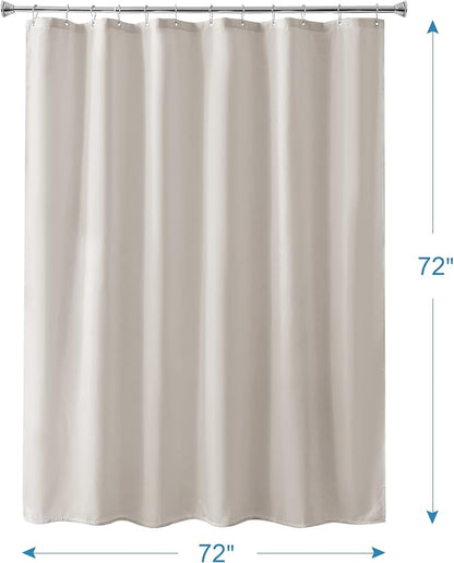 Amazer Khaki Shower Curtain Liner, Khaki Fabric Shower Liner, 2-in-1 Bathroom Shower Curtain and Liner, 12 Grommet Holes, Water Proof, Machine Washable, Hotel Quality, 72 x 72 Inches