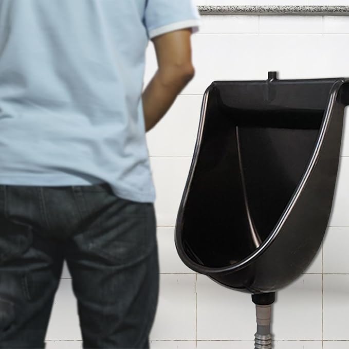 Wall Toilet Wall Mounted Male Toilet with Flush | Male Urinals for Home Dorm Garden RV Apartment Dad Boyfriend Grandpa