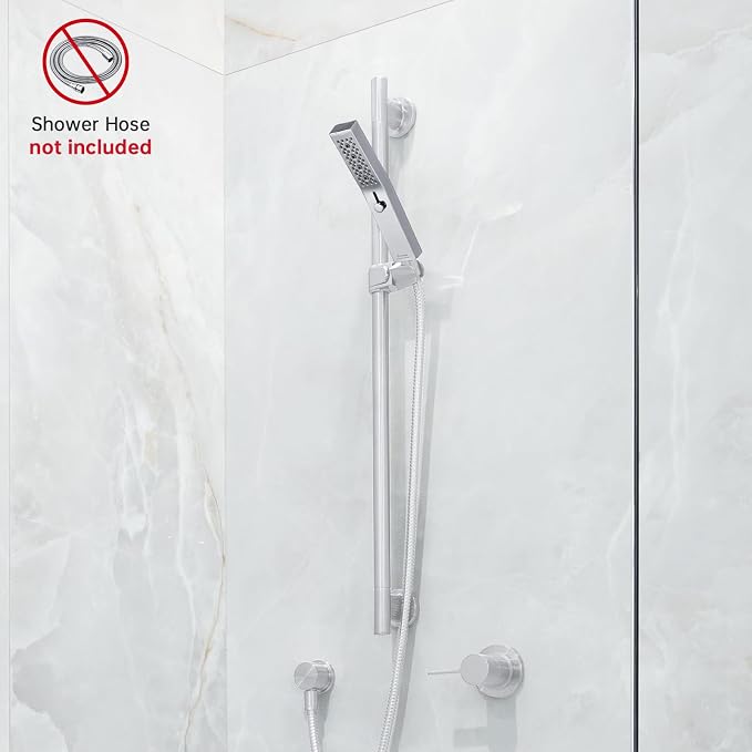 G-Promise All Metal Square 3 Function Handheld Shower Head(Chrome) | All Metal Construction, 3 Function Modes with Massage, Modern Look, Push Switch, Easy Installation