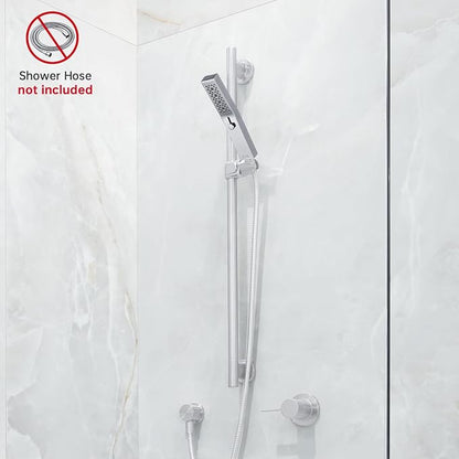 G-Promise All Metal Square 3 Function Handheld Shower Head(Chrome) | All Metal Construction, 3 Function Modes with Massage, Modern Look, Push Switch, Easy Installation
