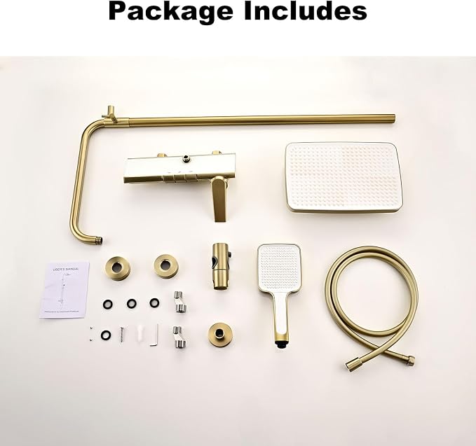 Exposed Shower System, Modern Piano Key Design, BSS0321 Shower Head Set, 30x20cm Shower Faucet Sets Complete, Handheld, Bathtub Faucet, 59A All Copper, Anti-Corrosion