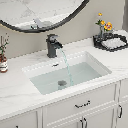 Undermount Bathroom Sink 22''x15'' White Rectangle Bathroom Sink Porcelain Ceramic Sink Vanity Basin Lavatory Sink Vessel Sink