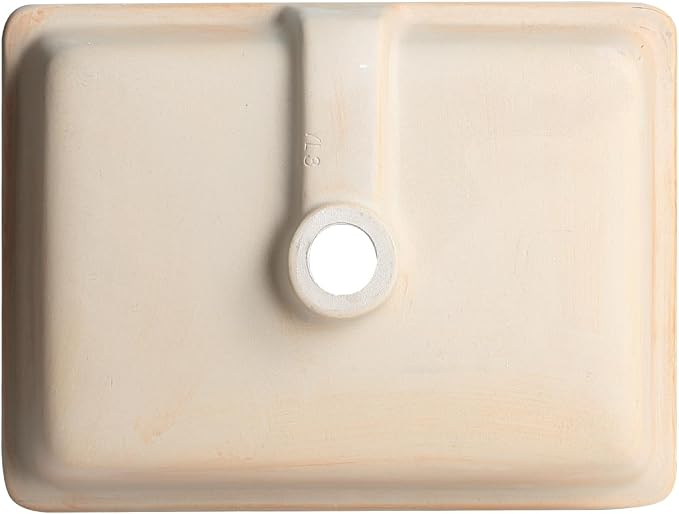 18 Inch Undermount Bathroom Sink White Rectangular Porcelain Ceramic Vanity Basin with Overflow (18.3"x13.8") KDKSC