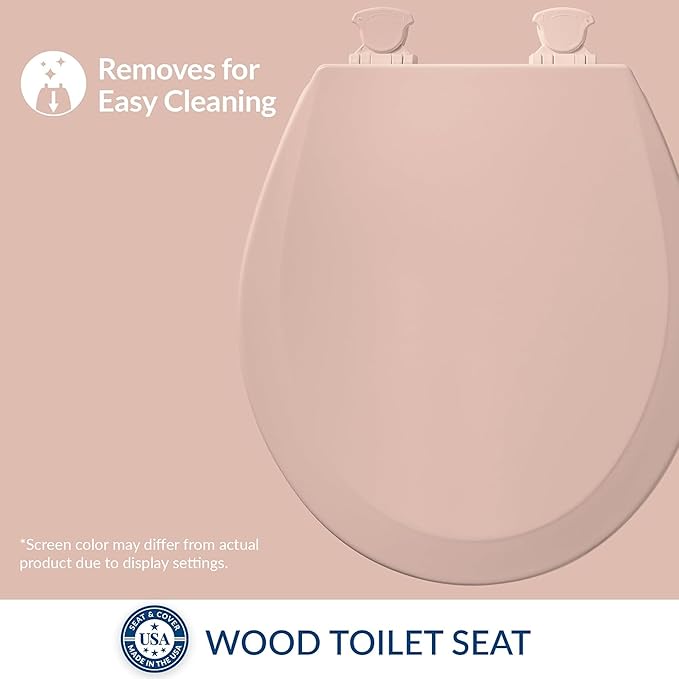 Bemis 500EC 063 Toilet Seat with Easy Clean & Change Hinges, 2 Pack Round, Venetian Pink