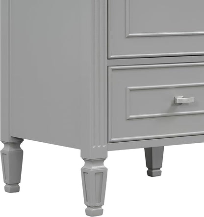 Merax 20 Inch Small Bathroom Vanity with Sink, Vanity Cabinet with Bottom Drawer and Door Rack Organizer, Adjustable Shelf, Grey
