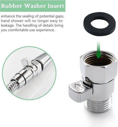 APLusee G 1/2 Water Flow Shut off Valve for Bathroom Shower Head, Chrome | Solid Brass, Adjustable Shower Flow Restrictor with On Off Switch for Family, Control and Save Water