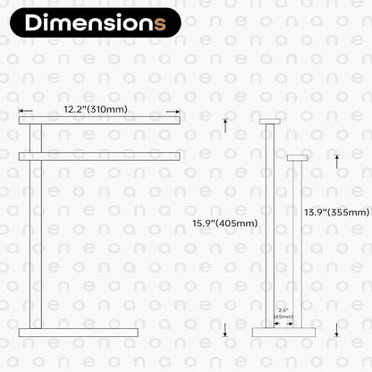 Hand Towel Bars for Bathroom Vanity Countertop 2-Tier Towel Rack Holders Stand with Heavy Marble Base Thicken Steady, Champagne Bronze Stainless Steel AN7003CPG