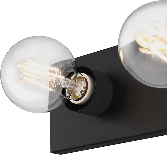 Westinghouse 6117500 Traditional Three-Light Indoor Vanity Light Fixture, Matte Black Finish, No Shades