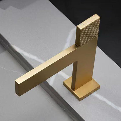 Bathroom Water Faucet Single Hole Waterfall Faucet for Bathroom Sink Single Handle Brushed Gold
