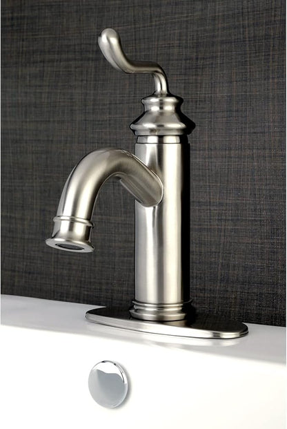 Fauceture LS541RLAB Royale Single-Handle Bathroom Faucet with Push Pop-Up, Antique Brass