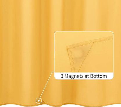 ALYVIA SPRING Waterproof Fabric Shower Curtain or Liner Yellow, 72x72 | 3 Magnets, Soft Cloth & Hotel Quality, Machine Washable, Light-Weight, Standard Size