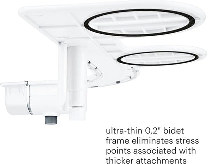 Brondell SS-150W SimpleSpa Thinline Essential Bidet Attachment for Toilet Seats with Adjustable Water Pressure, Side Arm Control, Thin Profile, White (Single Nozzle)