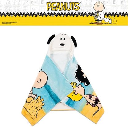 Peanuts Snoopy Kids Super Soft Bath/Pool/Beach Soft Cotton Terry Hooded Towel Wrap, 24 in x 50 in, (Officially Licensed Product) by Franco