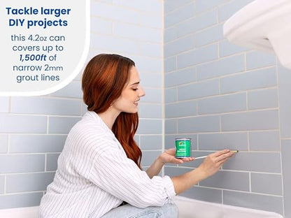 Grout Pen Grout Paint for Tile, Floor & Shower - Beige - 125ml (4.2oz) | Waterproof Paint Grout Refresh Restorer for Kitchen & Bathroom Tiles - Can Size for Larger Projects
