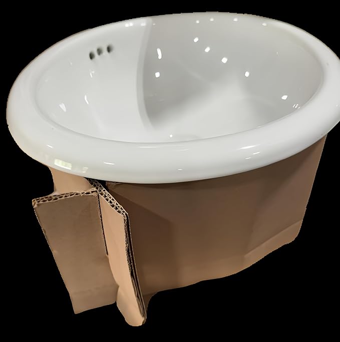 VitreousPro Oval 20"x16" Drop-In Bathroom Sink – White Self-Rimming, Front Overflow, ADA Compliant