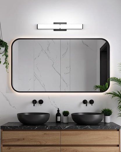 Modern Bathroom Light Fixtures Over Mirror,Dimmable Vantiy Lights for Bathroom,5CCT 16 Inch (15.75inch)20W 2000LM LED Vanity Light Bar,Matte Black Powder Room Lighting Fixtures,ETL Certified