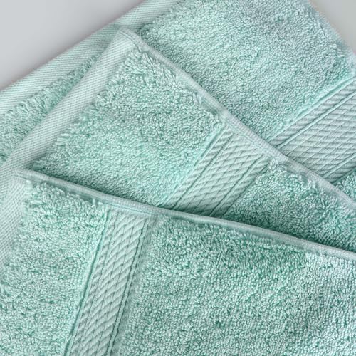SUPERIOR Egyptian Cotton Pile Heavyweight Bath Sheet, 2 Piece Set, Sea Foam