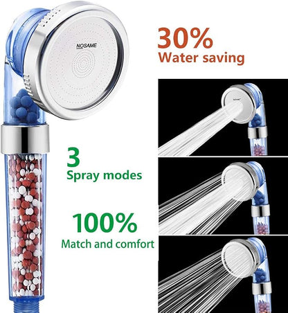 Nosame Shower Head, Filter Filtration High Pressure Water Saving 3 Mode Function Spray Handheld Showerheads 1.6 GPM for Dry Hair & Skin SPA | Filter Filtration High Pressure Water Saving 3 Mode Function Spray Handheld Showerheads 1.6 GPM for Dry Hair &...
