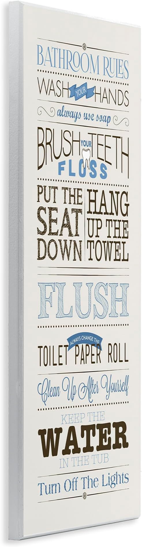 'Bathroom Rules Vintage List'| Wall Plaque Art | Stupell Industries | 7 x 17 Inches, Easy to Hang and Sturdy, Made in USA, by Stephanie Workman Marrott