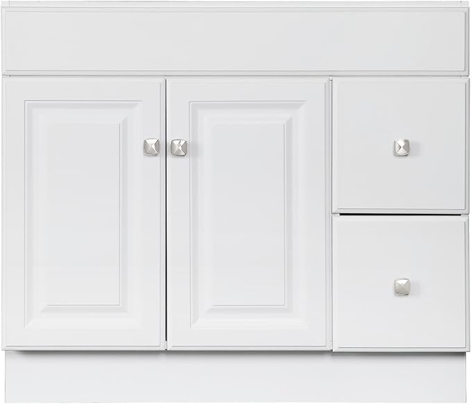 Design House Wyndham 36 Inch Bathroom Vanity, Ready to Assemble, Solid Wood, White – Design House, 597237