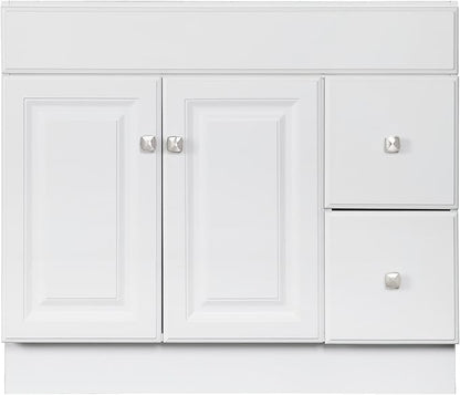 Design House Wyndham 36 Inch Bathroom Vanity, Ready to Assemble, Solid Wood, White – Design House, 597237