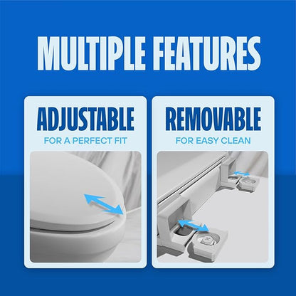 Highcraft W4TSPE Elongated Plastic Toilet Seat Slow Close ? Easy Remove, White