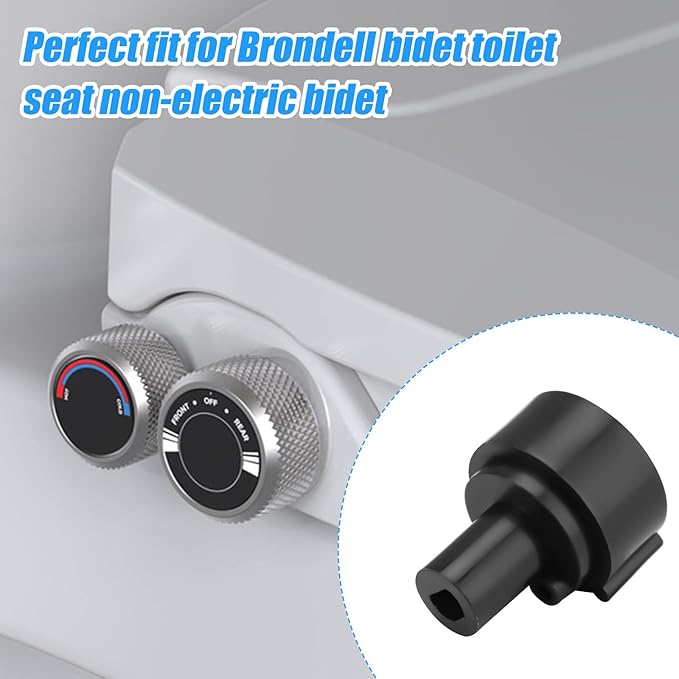 BOXOB 2pcs Replacement Knob for Brondell, Sturdy ABS Plastic Non Electric Bidet Knob Fitting, Black, 1.31 inches (L) x 0.47 inches (W)