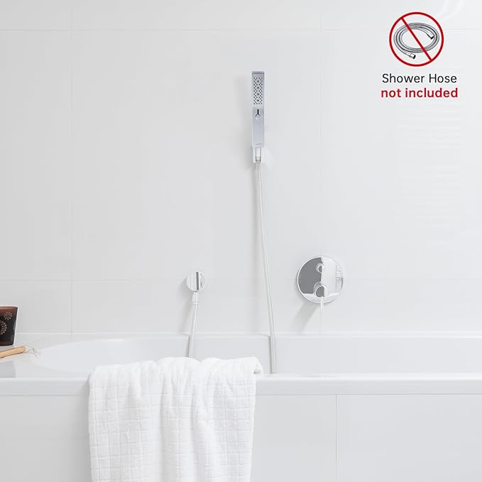 G-Promise All Metal Square 3 Function Handheld Shower Head(Chrome) | All Metal Construction, 3 Function Modes with Massage, Modern Look, Push Switch, Easy Installation