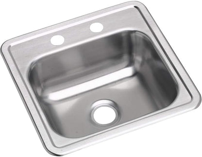 Elkay Dayton D115152 Single Bowl Top Mount Stainless Steel Bar Sink, 15 x 15 with 2" Drain Hole