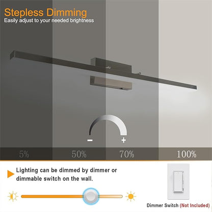 36in Modern Bathroom Led Vanity Light, Dimmable 5CCT Lighting Bar, Over Mirror Rotatable Vanity Lighting Fixture, Adjustable Brushed Nickel Vanity Light for Bathroom Bedroom