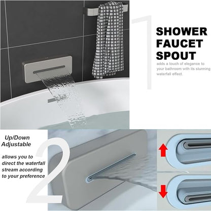 ENGA Dual Shower Head System with Tub Spout, Ceiling Mount 12 Inch Shower Head with 6 Inch Wall Mount Shower Head Shower Faucet Set, Brushed Nickel