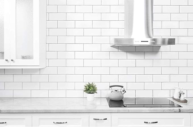 STICKGOO 10-Sheet Peel and Stick Subway Tile, Stick on Tiles Backsplash for Kitchen & Bathroom in White (Thicker Design)